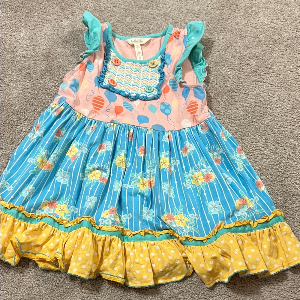 Matilda Jane Blue and Yellow Floral girls top size 10